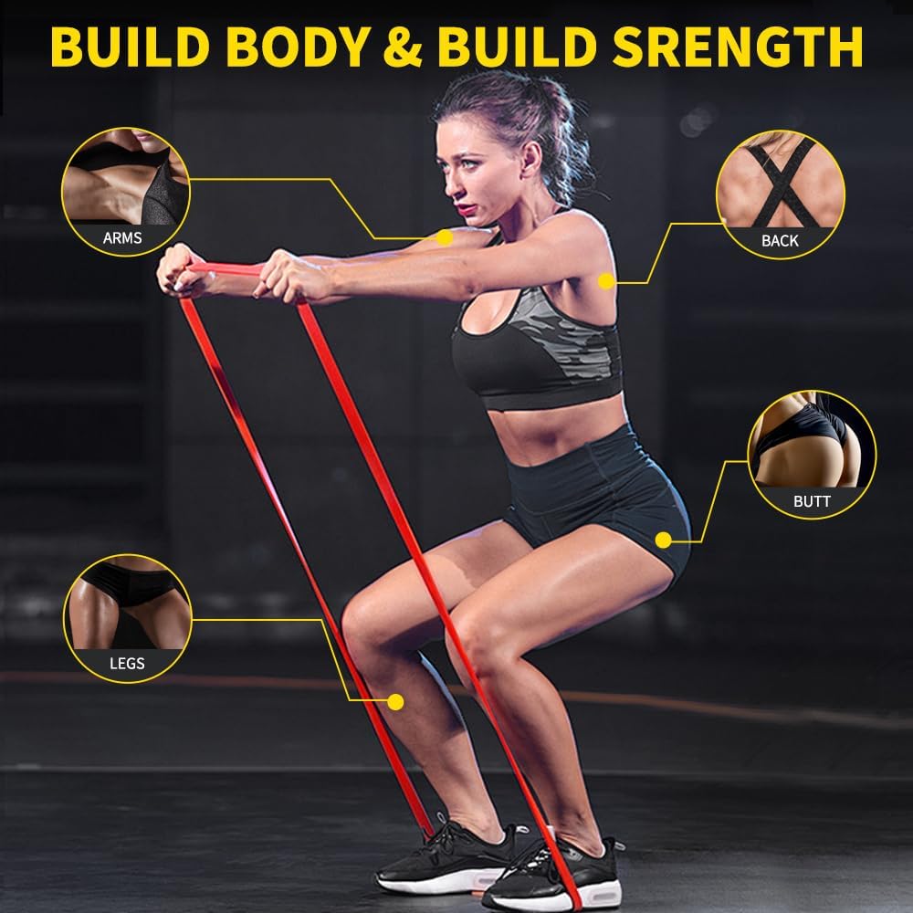 ROSAPOAR Resistance Band Pull up Band Fitness Exercise Bands Natural Latex for Workout Body Stretch Powerlifting Band Fitness Sport Training at Home/The Gym