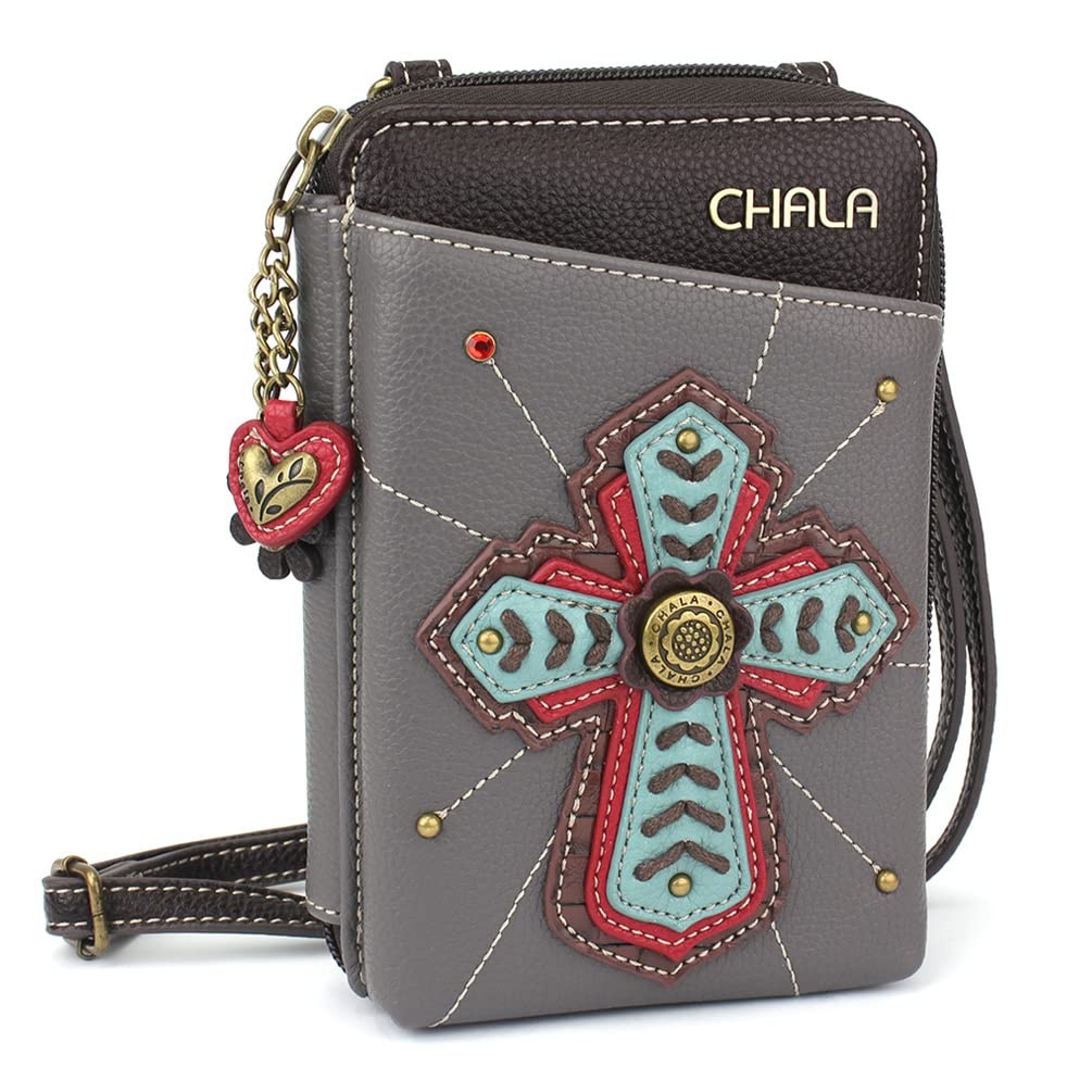 CHALA Wallet Crossbody Cell Phone Purse - Women Faux Leather Multicolor Handbag with Adjustable Strap