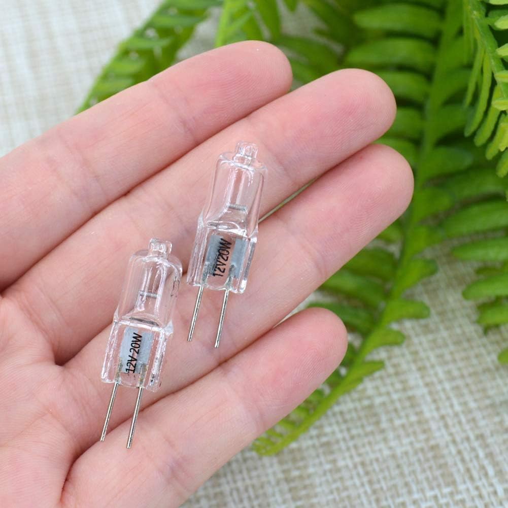 G4 Halogen Bulb, 10 Pack 12V 10W Bi-pin Base, High Output 150LM 3000Hrs Long Lifetime, Dimmable, CRI100 & 2800K Warm White, for Cabinet Light Bulbs