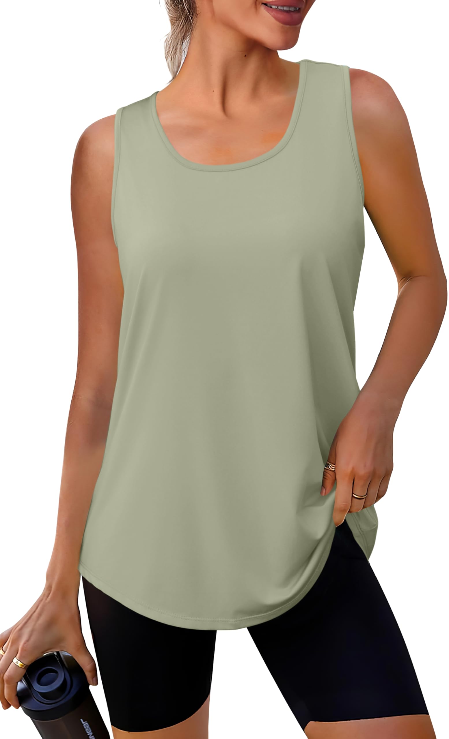 WIHOLL Workout Tops for Women Summer Athletic Tank Tops Sleeveless Shirts Beach Lightweight Gym Clothes