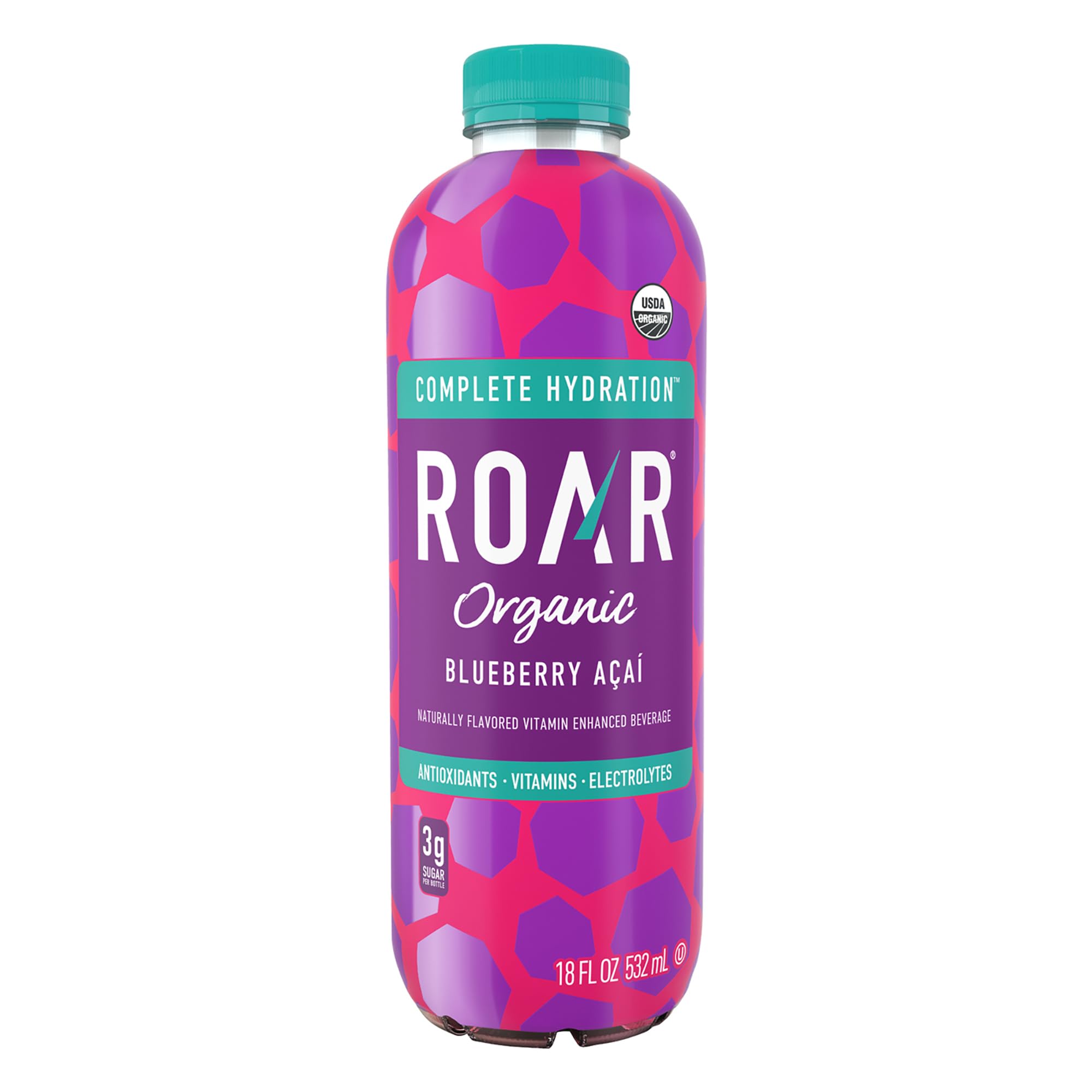 ROAR Complete Hydration Organic - Electrolyte Drinks Loaded with Vitamins C, B5, B12 - Non-GMO, Gluten-Free - Strawberry Lemonade - 12 pc