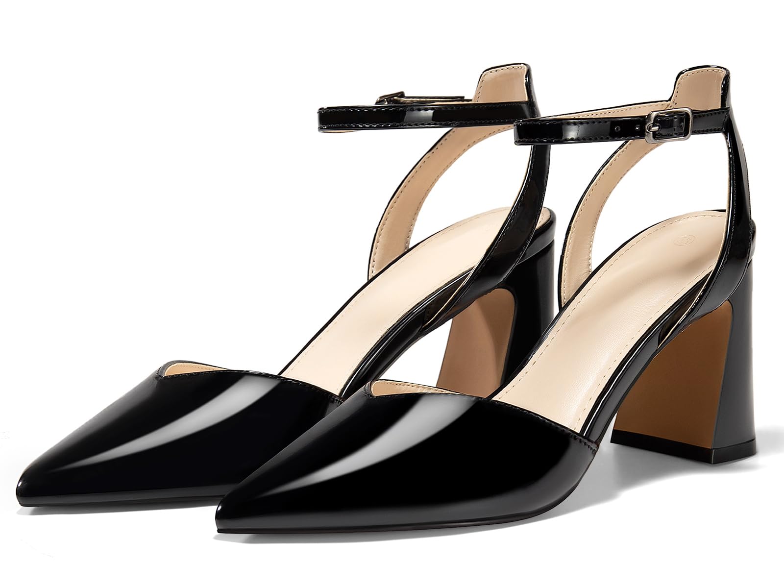 Juliet Holy Womens Closed Toe Heels Chunky Block Heel Ankle Strap Pumps Slingback Heeled Sandals