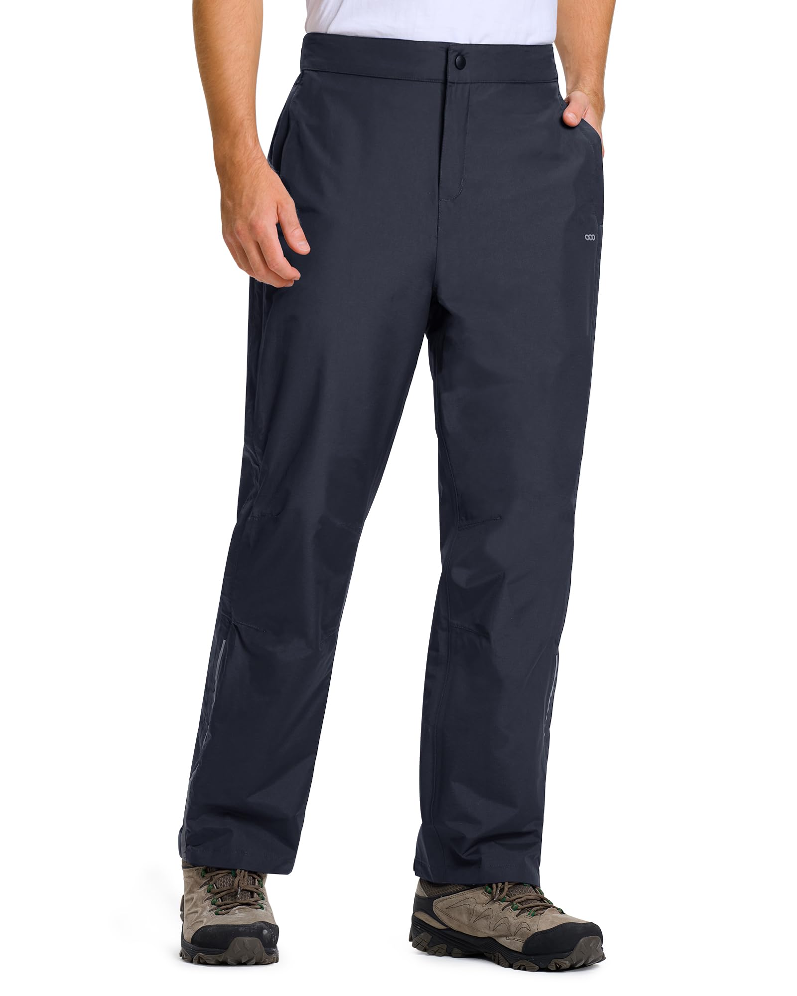 33,000ft Men's Rain Pants Full Zip Waterproof Pants Breathable Rain Over Trousers for Outdoor Hiking Golf Work