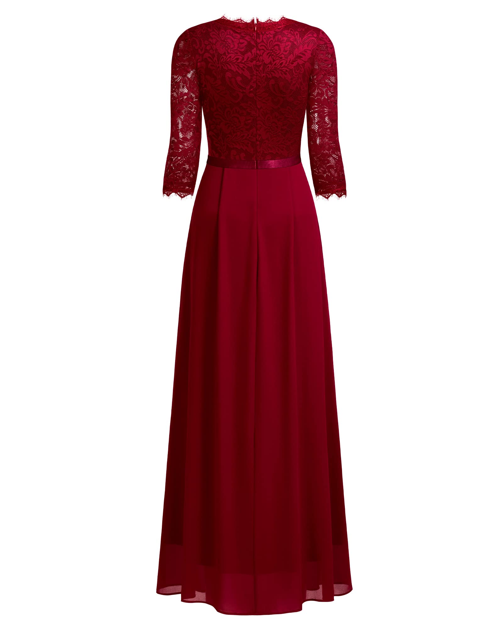 MISSMAY Women's Formal Floral Lace 2/3 Sleeves Long Evening Party Maxi Dress