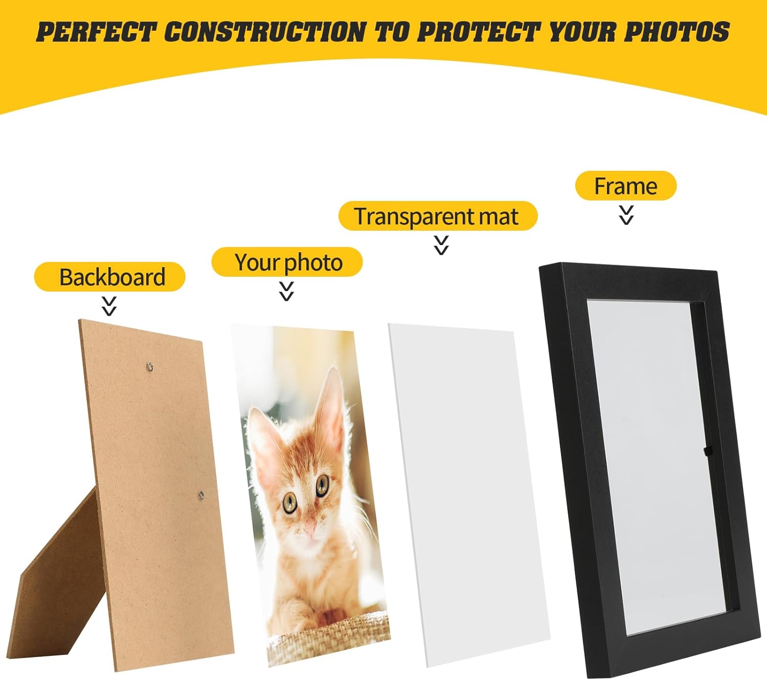 YOUKE OLA Set of 50 Picture Frame Bulk Photo Frames Wall Mounting Simple Photo Frames Multi Picture Frames for Wall or Tabletop, Black