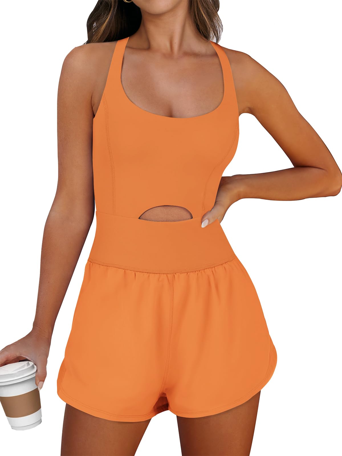 Caracilia Women's Workout Athletic Romper Summer Sets Short Jumpsuits Onesie Running Outfits Exercise Gym 2026 Trendy Clothes
