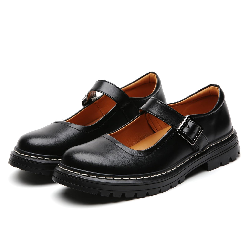 Mary Jane Shoes Women Platform Non-Slip Classics Round Toe Ankle Strap Comfort Casual Oxford Dress Work Mary Jane Flat Shoes