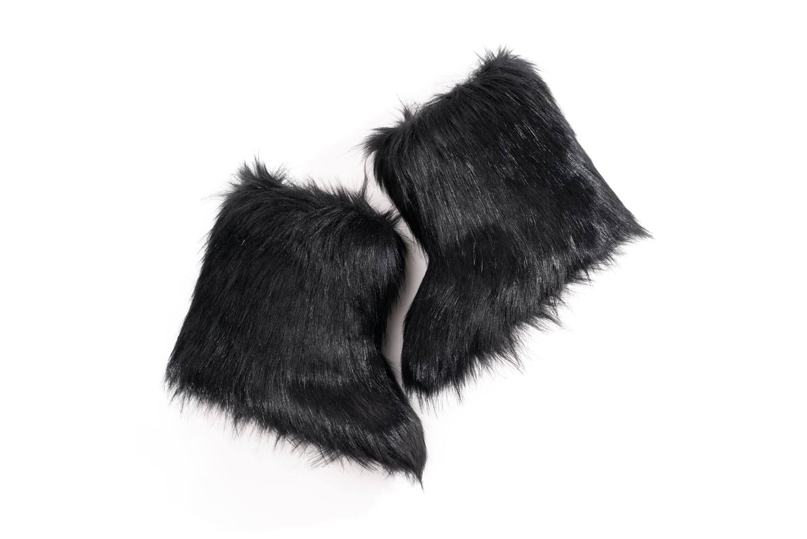 IXU Women's Faux Fur Boot Furry Fluffy Round Toe Suede Snow Winter Women Boots Comfy Plush Warm Short Outdoor Indoor Flat Shoes Mid-Calf Boots