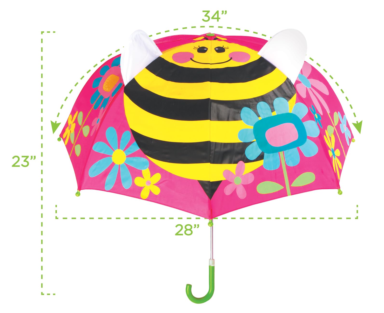 Stephen Joseph, 3D Pop Up Kids Umbrella, Cute Animals & Toddler Rain Umbrella Lightweight Easy Grip Handle for Boys Girls Ages 3-8
