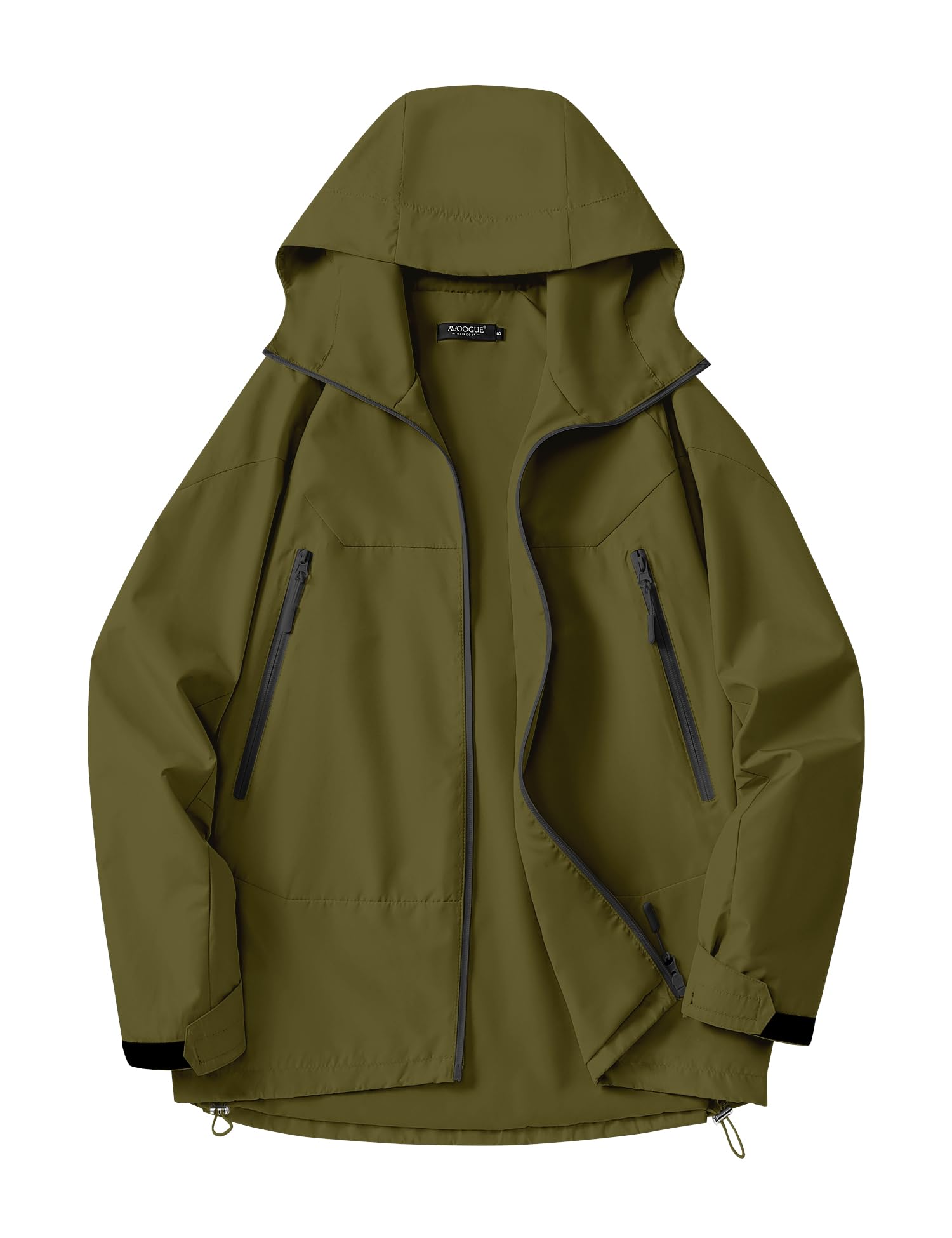 Avoogue Rain Jacket for Women Waterproof Lightweight Rain Coat Hiking Windbreaker Jacket with Hood