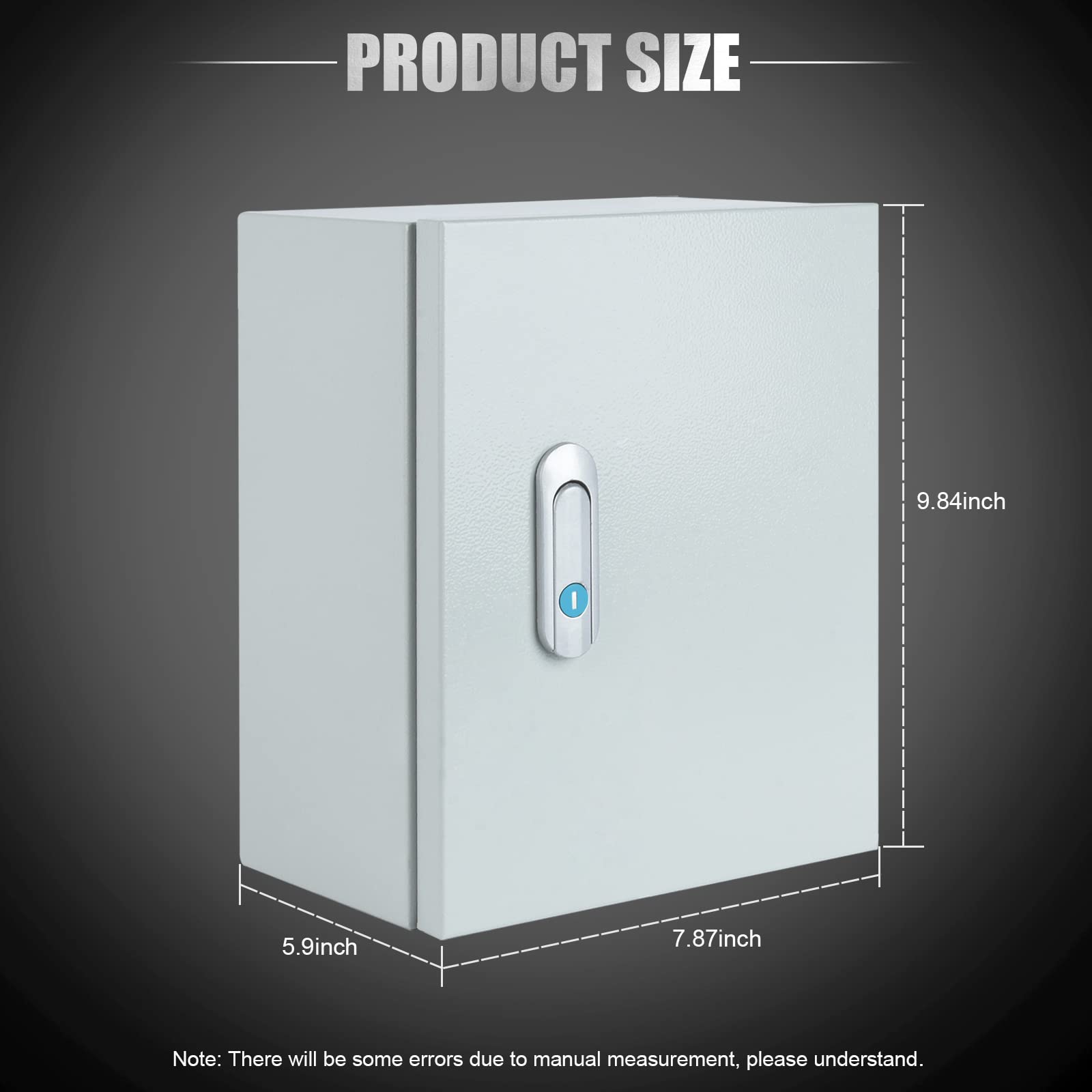 Steel Electrical Junction Box, Indoor&Outdoor Electrical Enclosure Box, Wall Mounted Waterproof&Dustproof Metal Box, Universal Electric Equipment Enclosure Box with Safety Locks and Mounting Plates