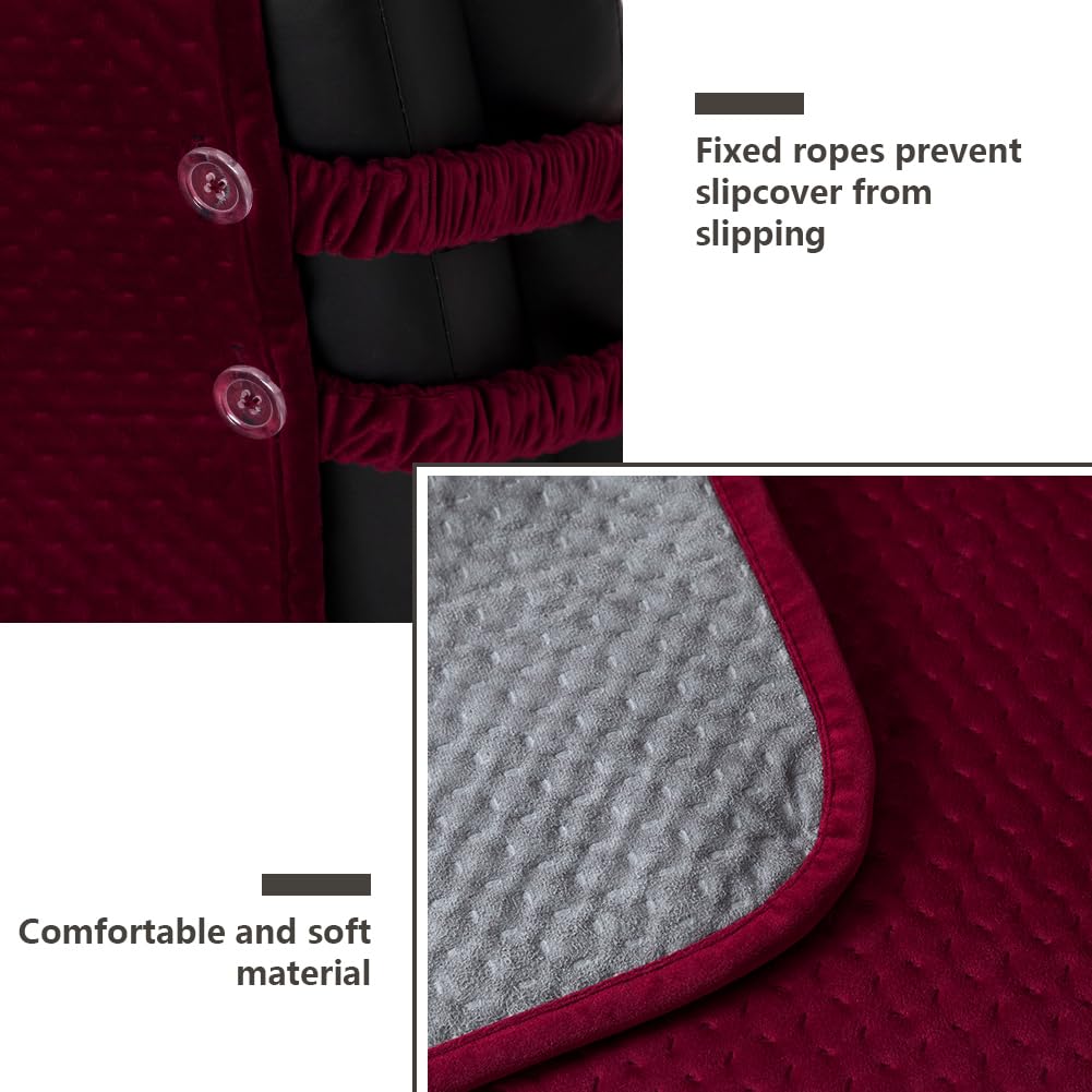 STONECREST Recliner Chair Cover, Water Resistant Velvet Quilted Slipcover, Stay in Place (Black/Grey, Recliner 23" Regular)