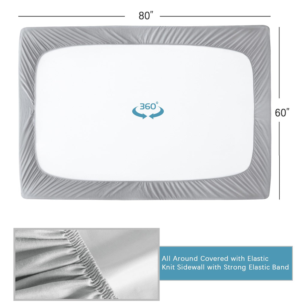 2 Pack Twin Mattress Protector Waterproof, Noiseless & Soft Coverage Mattress Fitted Sheet Twin with Deep Pocket up to 14", Super Breathable & Easy Wash Twin Size Mattress Protector