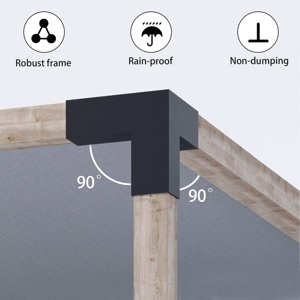 Woodwork Pergola Kit 2 Pcs- Post and Beam T Brackets - Modular Sizing Pergola Brackets Hardware fit for 4 x 4 Lumber, Heavy Duty