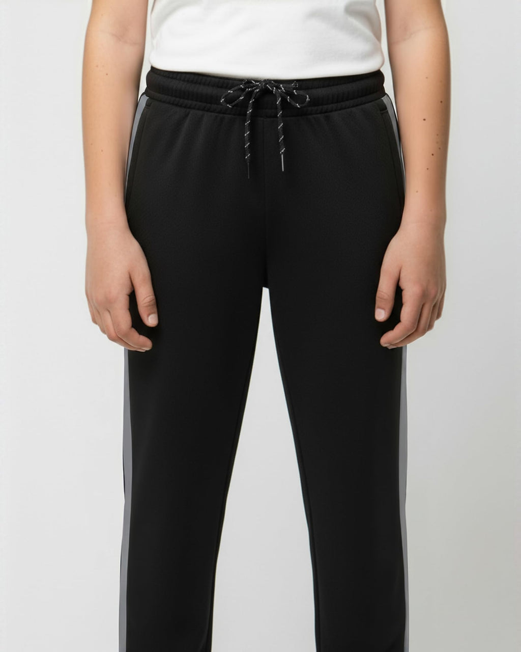 Real Essentials 3 Pack: Boys' Mesh Open Bottom Active Sweatpants with Pockets & Drawstring