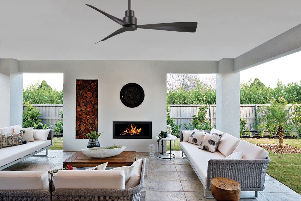 MINKA-AIRE F786-CL Simple 44 Inch Outdoor 3 Blade Ceiling Fan with DC Motor, Coal