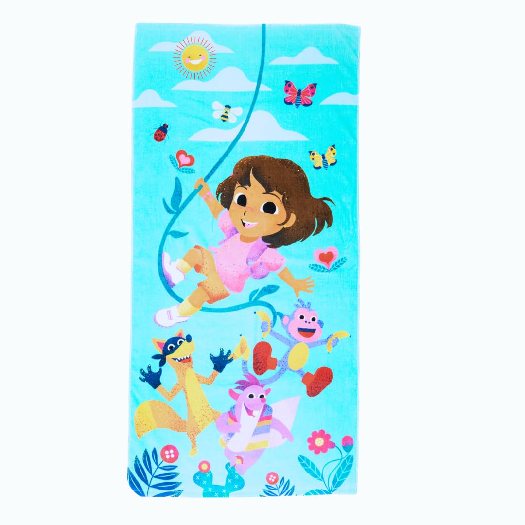 Barney Classic Kids Super Soft Cotton Bath/Pool/Beach Towel, 58 in x 28 in, (Offical Licensed Product) By Franco