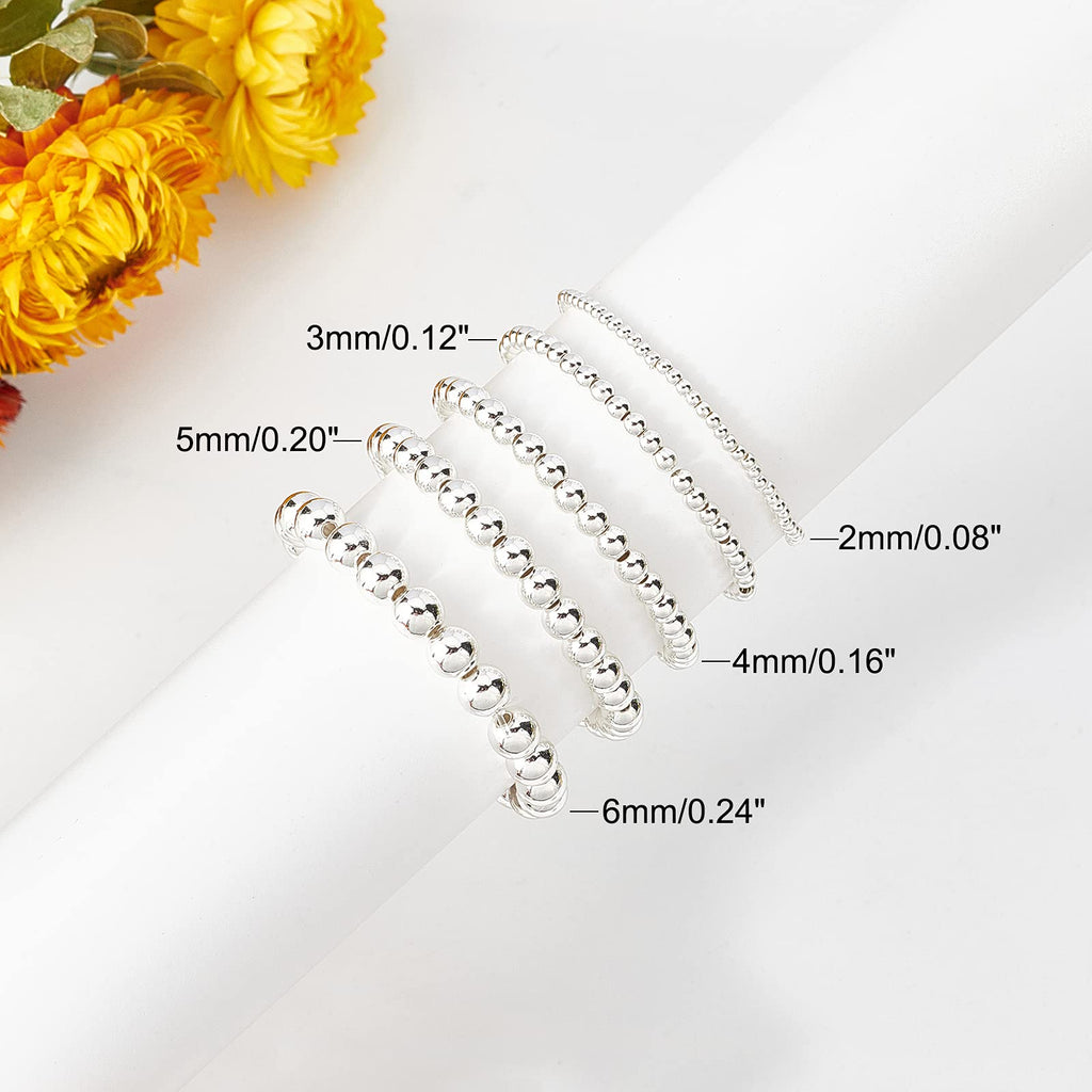 PH PandaHall 14K Gold Plated Spacer Beads, 300pcs Round Brass Beads 5 Size Metal Smooth Beads Seamless Ball Beads Long-lasting Little Beads for Summer Bracelet Necklace Jewelry DIY Crafts(2/3/4/5/6mm)