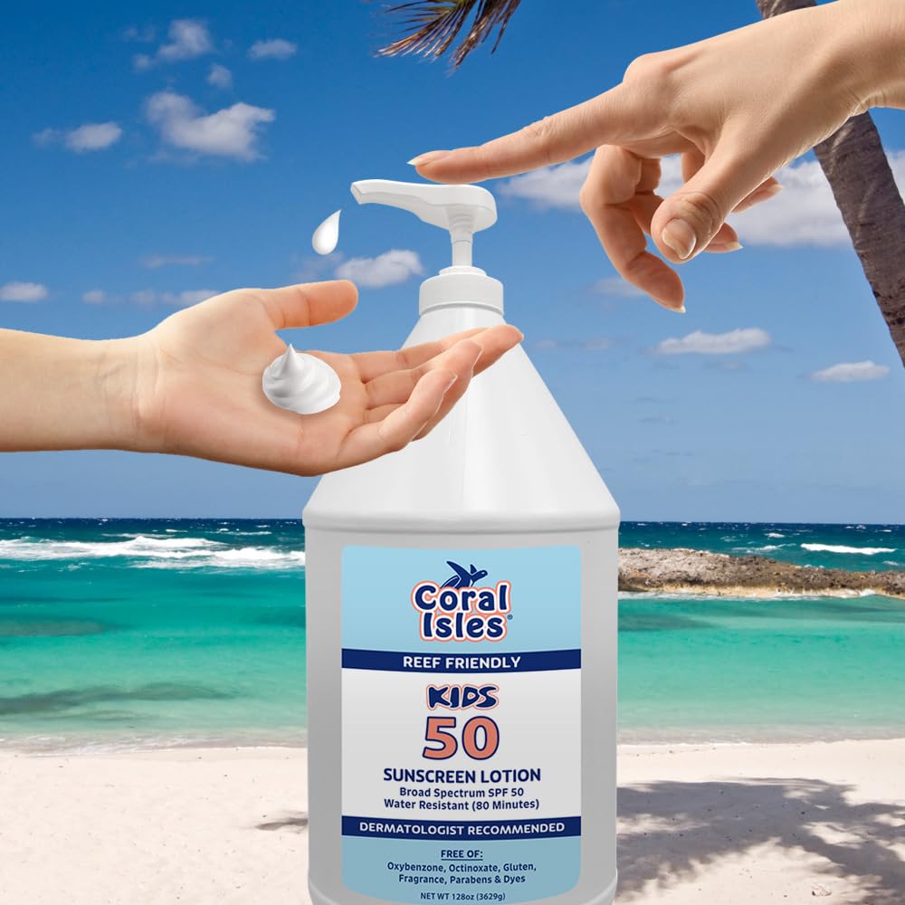 Coral Isles by Rocky Mountain Sunscreen | SPF 30 Lotion | Broad Spectrum UVA/UVB Protection | Hawaii Reef-Safe Act Compliant | Oxybenzone & Octinoxate Free | Water Resistant 80 Min. | 32 Fl Oz