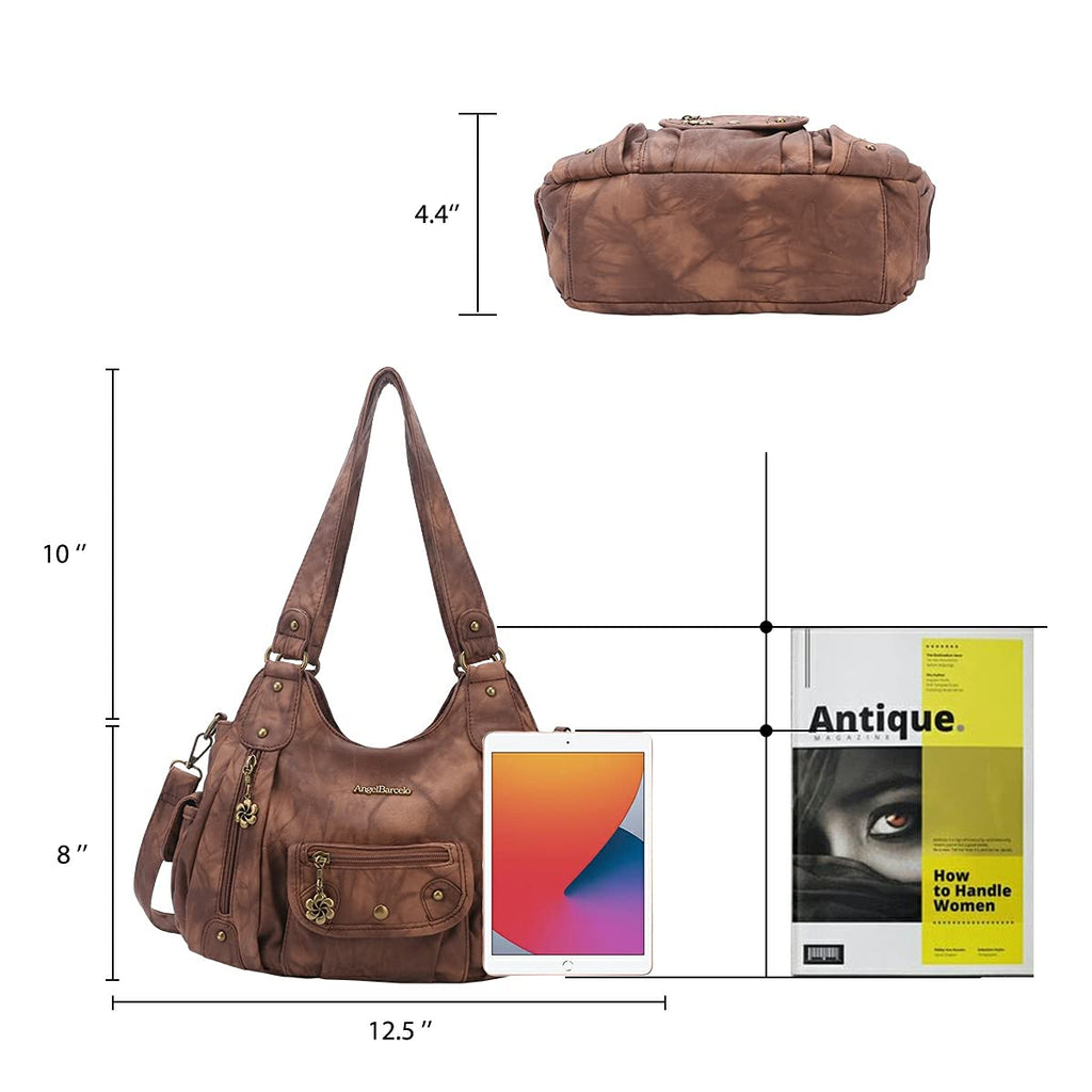 Angel Barcelo Purses for Women Soft PU Leather Shoulder Bag Crossbody Purse and Handbags