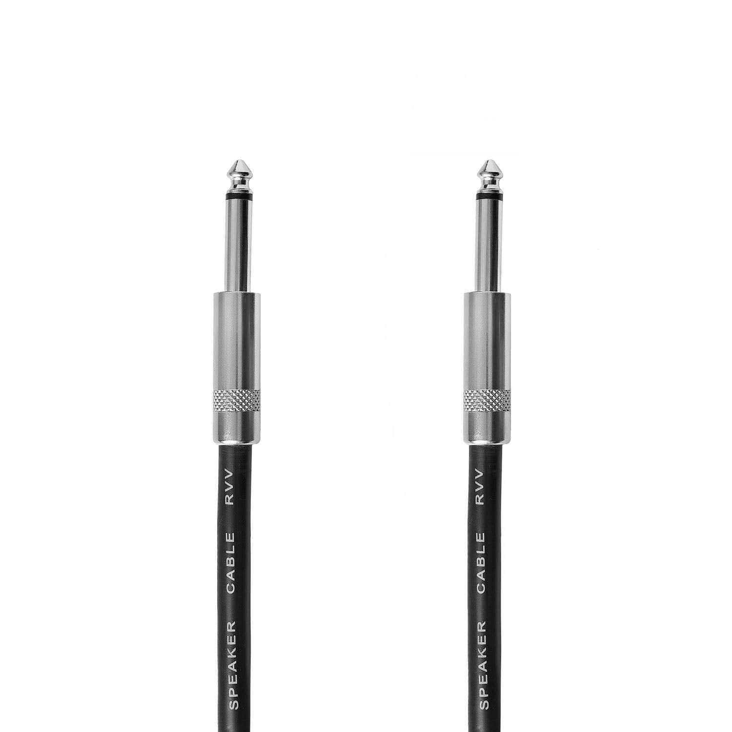 2Pcs 3 Feet Professional Speaker Cables, Pair 3 ft 12 Gauge 1/4 Inch Male Audio Amplifier Connection Heavy Duty Cord Wire