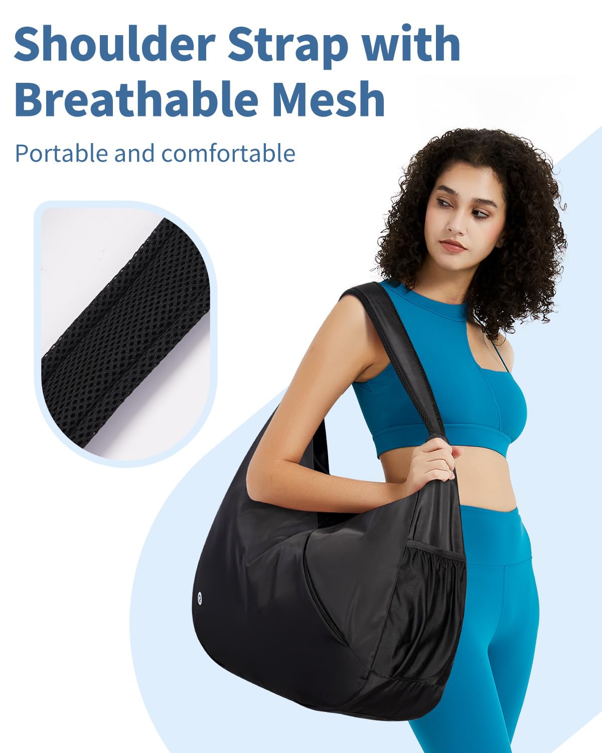 Ceneda Large Gym Bag for Women with Hidden Yoga Mat Holder & Shoe Compartment & Wet Pocket, Sports Duffle Bag for Travel