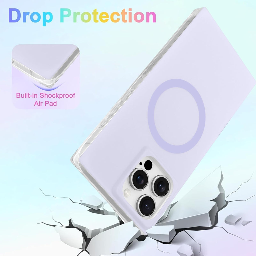 Cute Case for iPhone 13 Pro Case for Women Girls with Iridescent Cloud Pattern Design, Aesthetic Trendy Girly Matte Glitter Sparkly Rainbow Rectangle Protective Phone Cover, Sun Set Sky