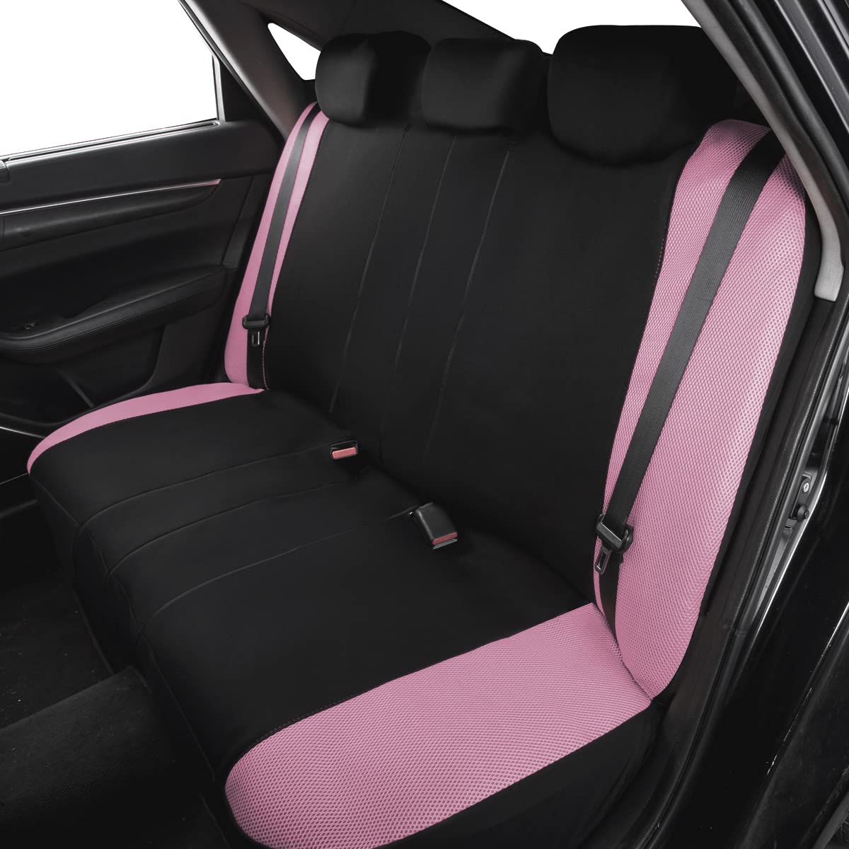 Flying Banner Butterfly car seat Covers ful Set Fashion Universal Lady Woman Female Rear Bench Split Colorized (2 Fronts, Mint Blue)