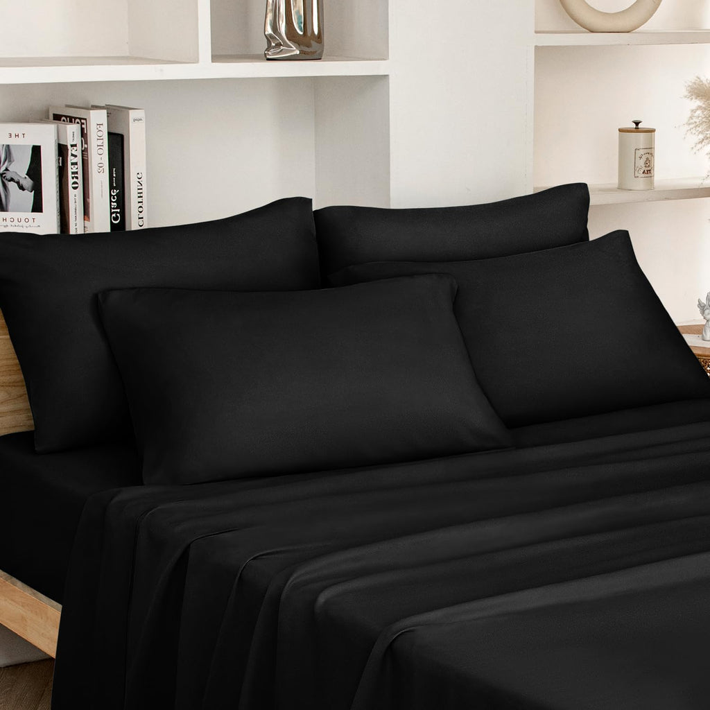 HOMEIDEAS Full Size Bed Sheets - 6 Piece Set (Aqua Blue) - Extra Soft Brushed Microfiber 1800 Bedding Sheets, Deep Pocket, Wrinkle & Fade Free