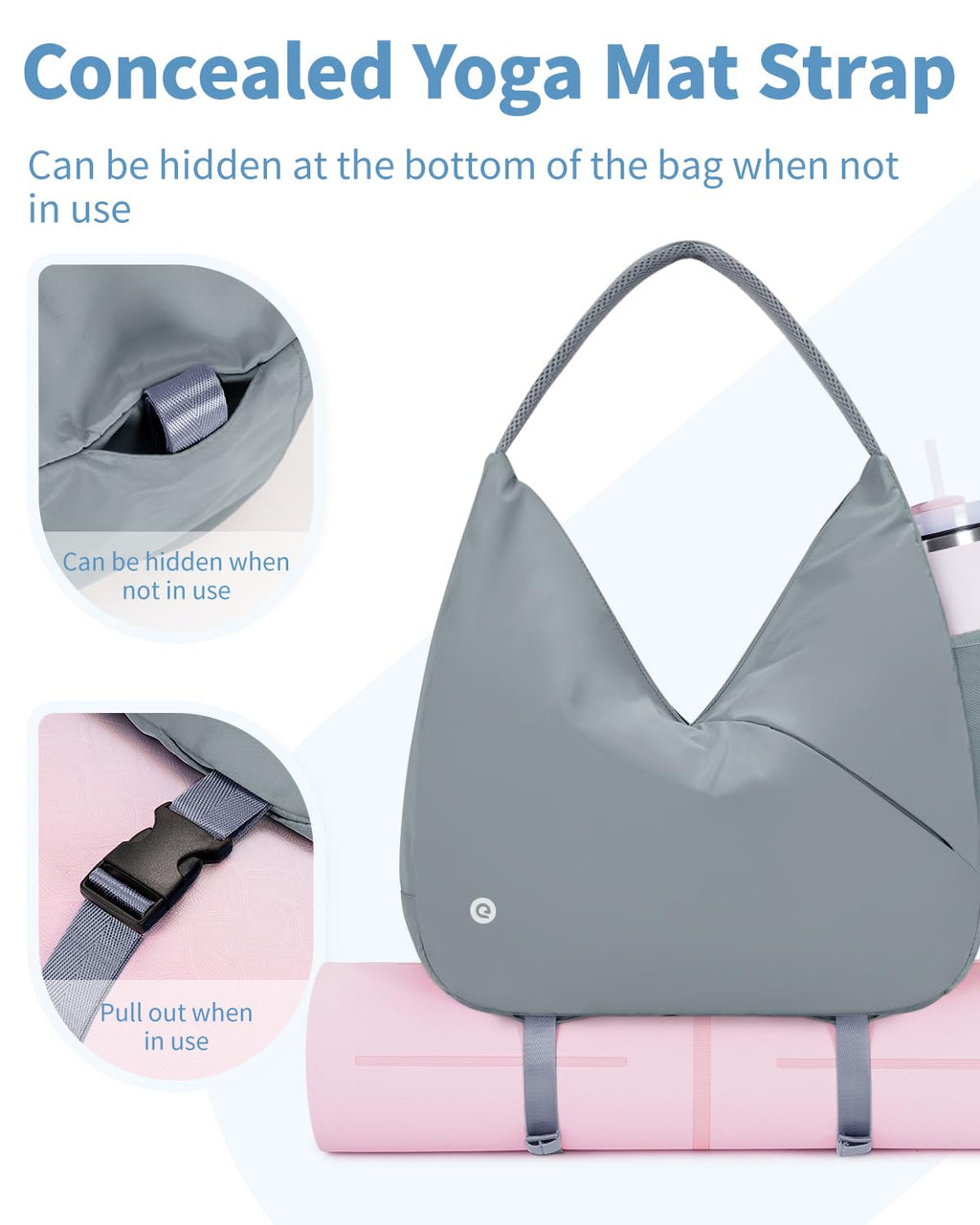 Ceneda Large Gym Bag for Women with Hidden Yoga Mat Holder & Shoe Compartment & Wet Pocket, Sports Duffle Bag for Travel