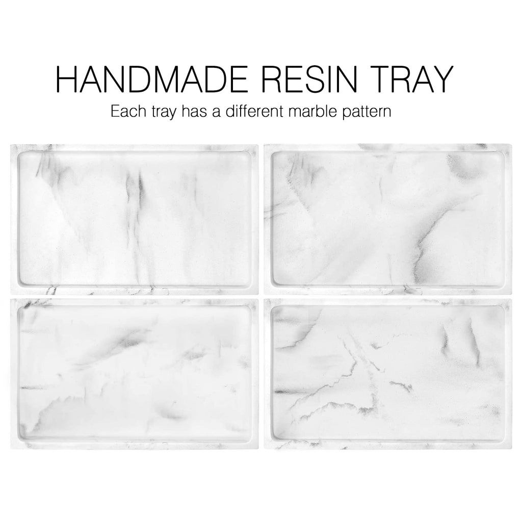 Luxspire Bathroom Vanity Tray, Resin Dresser Jewelry Ring Dish Tank Storage Kitchen Sink Countertop Organizer Plate Holder for Perfume Candles Soap Towel Plant Bathroom Accessories, M, Matte Black