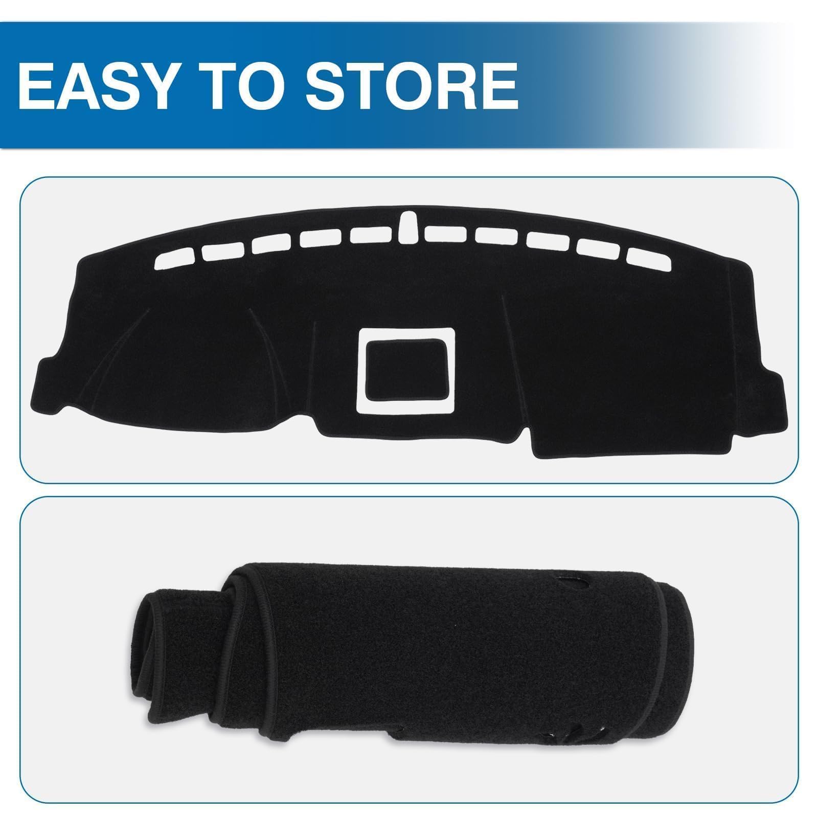 KUST Black Dash Cover for Ford Ranger 1995-2011/Ford Explorer 1995-2001/Mazda B2300 B2500 B3000 B4000 1995-2008/Mercury Mountaineer 1997-2001 Polyester Dashboard Cover Accessories for Ranger