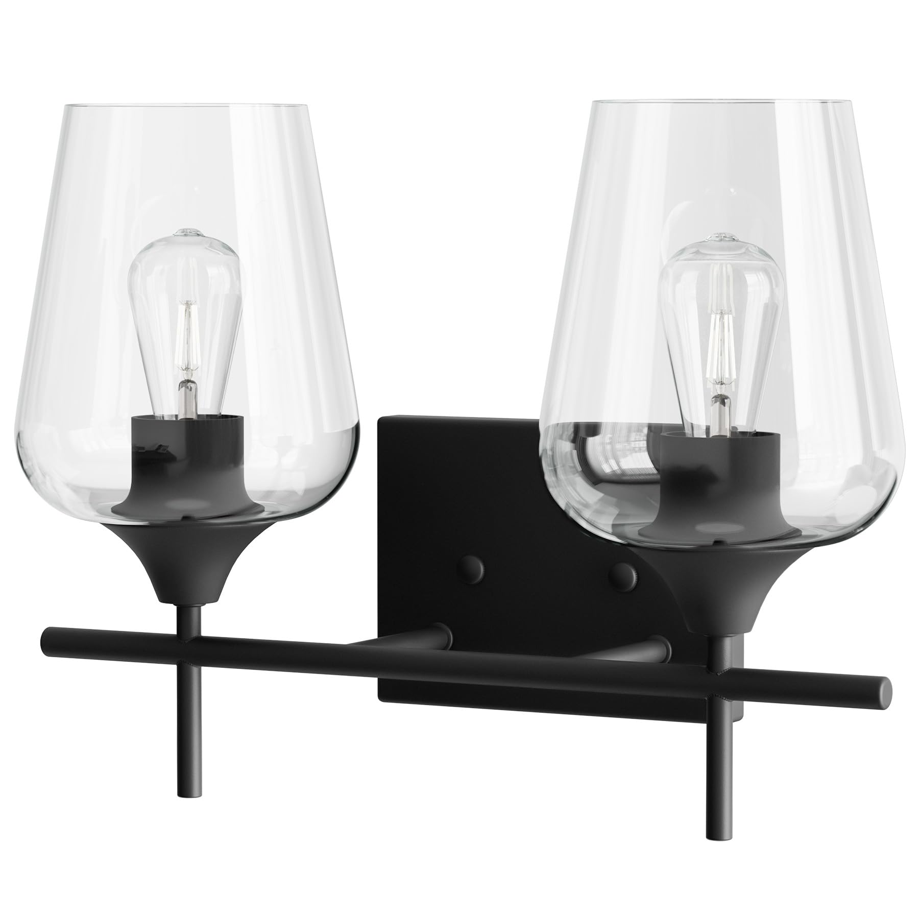 VONLUCE Bathroom Vanity Light, 2 Light Bathroom Light Fixture Over Mirror, Bathroom Wall Lamp with Clear Glass, Modern Brushed Nickel Vanity Lighting fixtures for Bathroom, Bedroom, Hallway