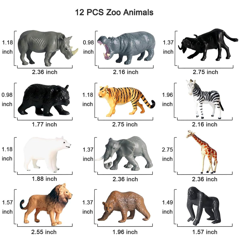 15 Pcs Mini Figures Toys Realistic Farm Animal Figurines, Plastic Learning Educational Playset Animal Themed Party Supplies Cake Topper Ornaments for Easter Egg Birthday Christmas