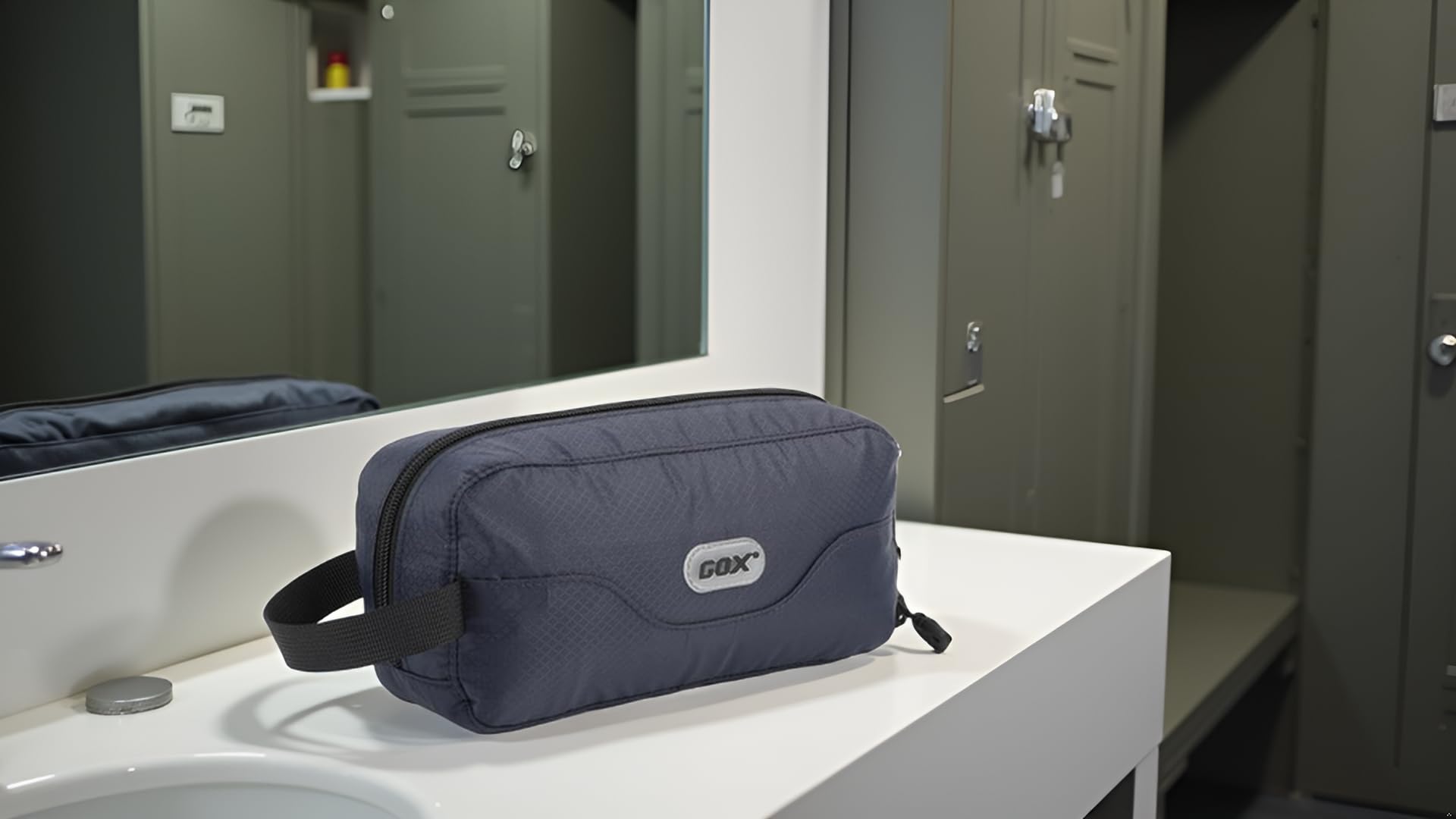 GOX Travel Small Toiletry Bag for Men Nylon Dopp Kit Medicine Bag Travel Organizer Pouch Shave Kits for Teens Toiletry Essentials Bathroom Compact (Black, 7.9 * 3.7 * 2 Inches)