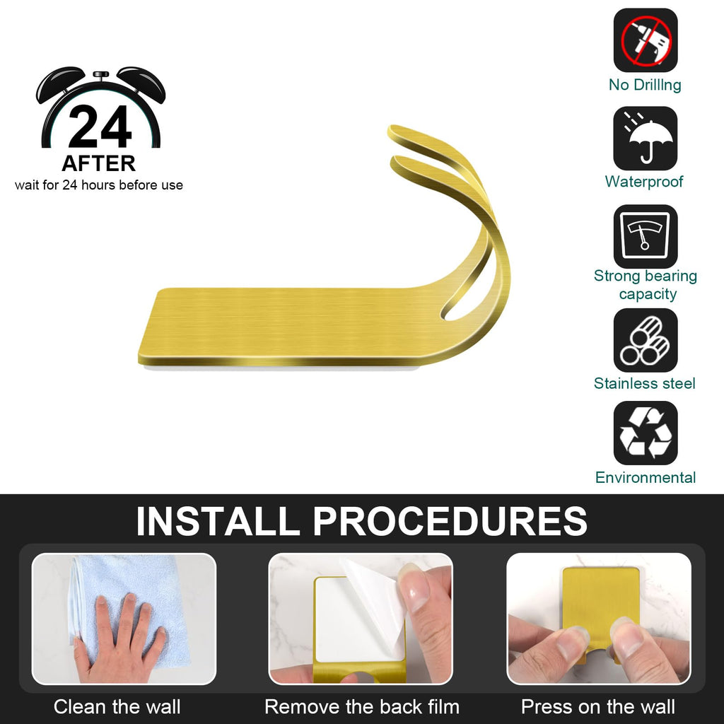 CGBE Shower Holders for Razors, 2 Pack Squeegee Holder and 2 Pack Razor Holder, Razors Holder for Shower Heavy Duty Waterproof Hook for Squeegee Loofah - Black
