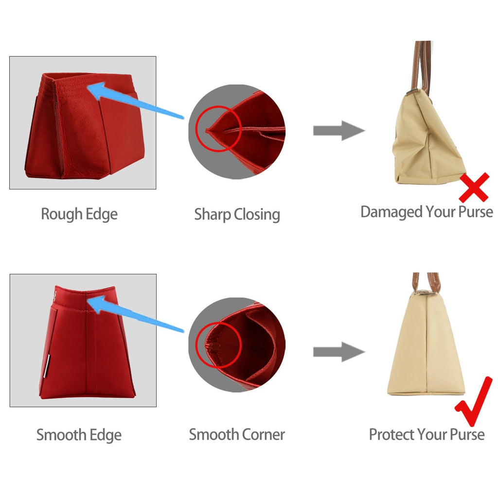 ZTUJO Purse Organizer Insert For Handbag & Tote Shaper,Tote Bag Organizer Insert For Speedy Neverful, 6 Sizes(Small, Silky Brown)