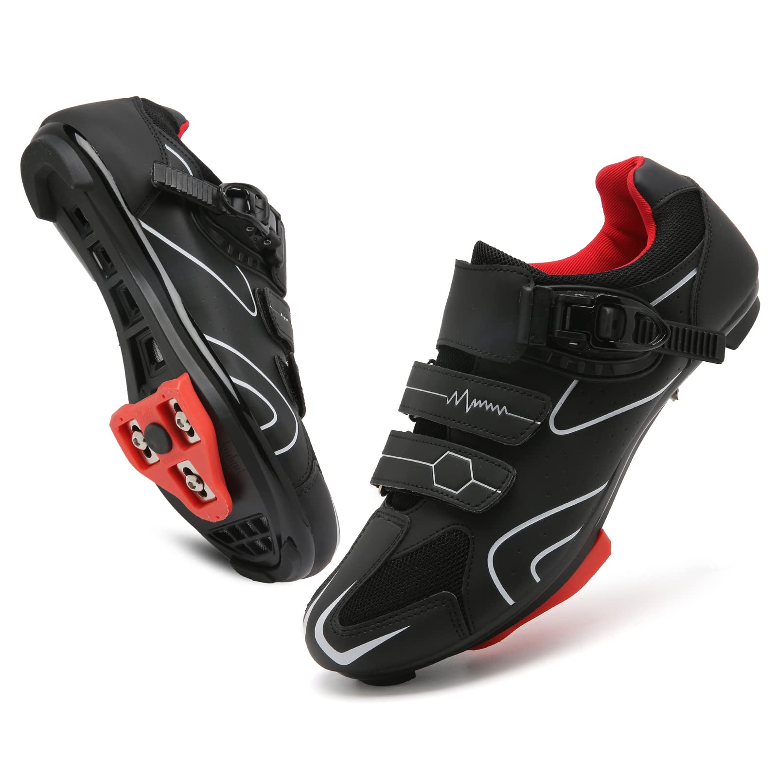 Mens Womens Cycling Shoes Compatible with Peloton Indoor Bicycle Pedals Clip in Road Bike Shoes Pre-Installed with Look Delta Cleats