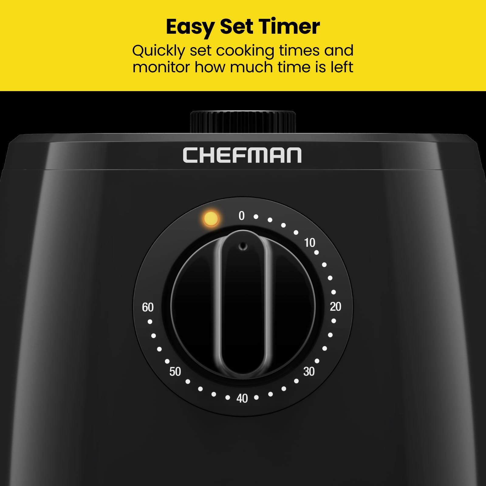 Chefman 12-Quart 6-in-1 Rotisserie Air Fryer Oven & Dehydrator, 12 Presets, Touchscreen, Family Size, Dishwasher-Safe Parts, Black