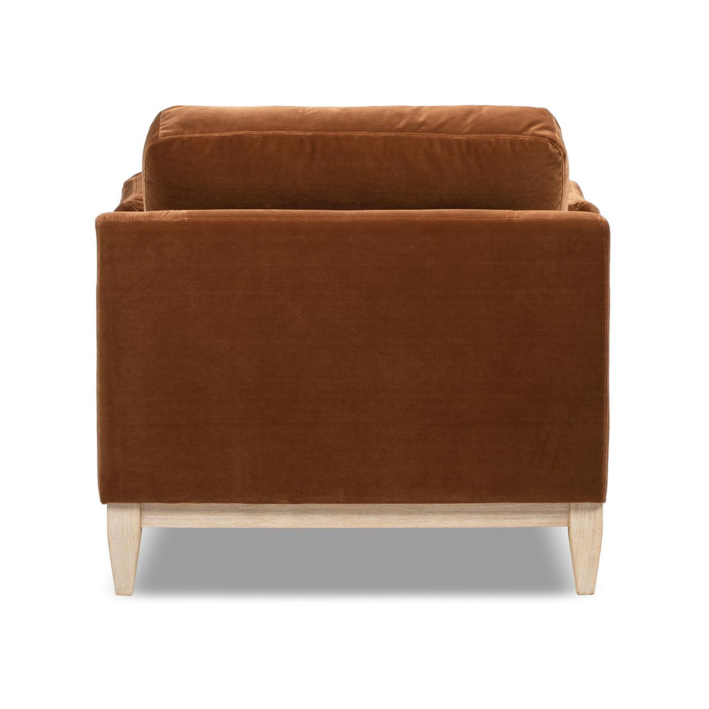 Jennifer Taylor Home Pasadena 36" Wide Modern Farmhouse Accent Arm Chair, Burnt Orange Performance Velvet