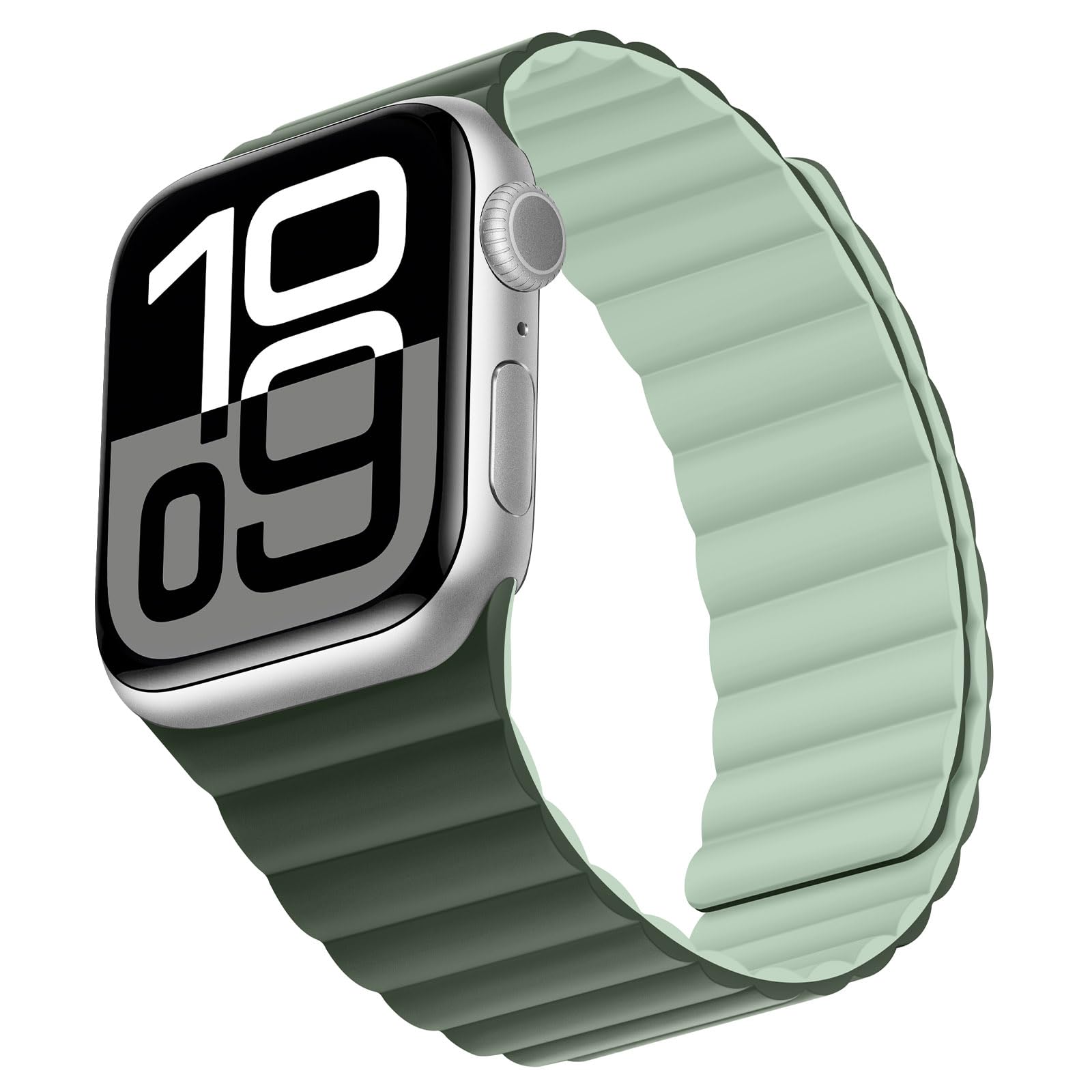Bisikor Compatible with Apple Watch Band 49 46 45 44 42 41 40 38mm, Double Sided Wearable Silicone Magnetic Strap for iWatch Ultra SE Series 11 10 9 8 7 6 5 4 3 2 1 (38/40/41/42, Beige/Gray)
