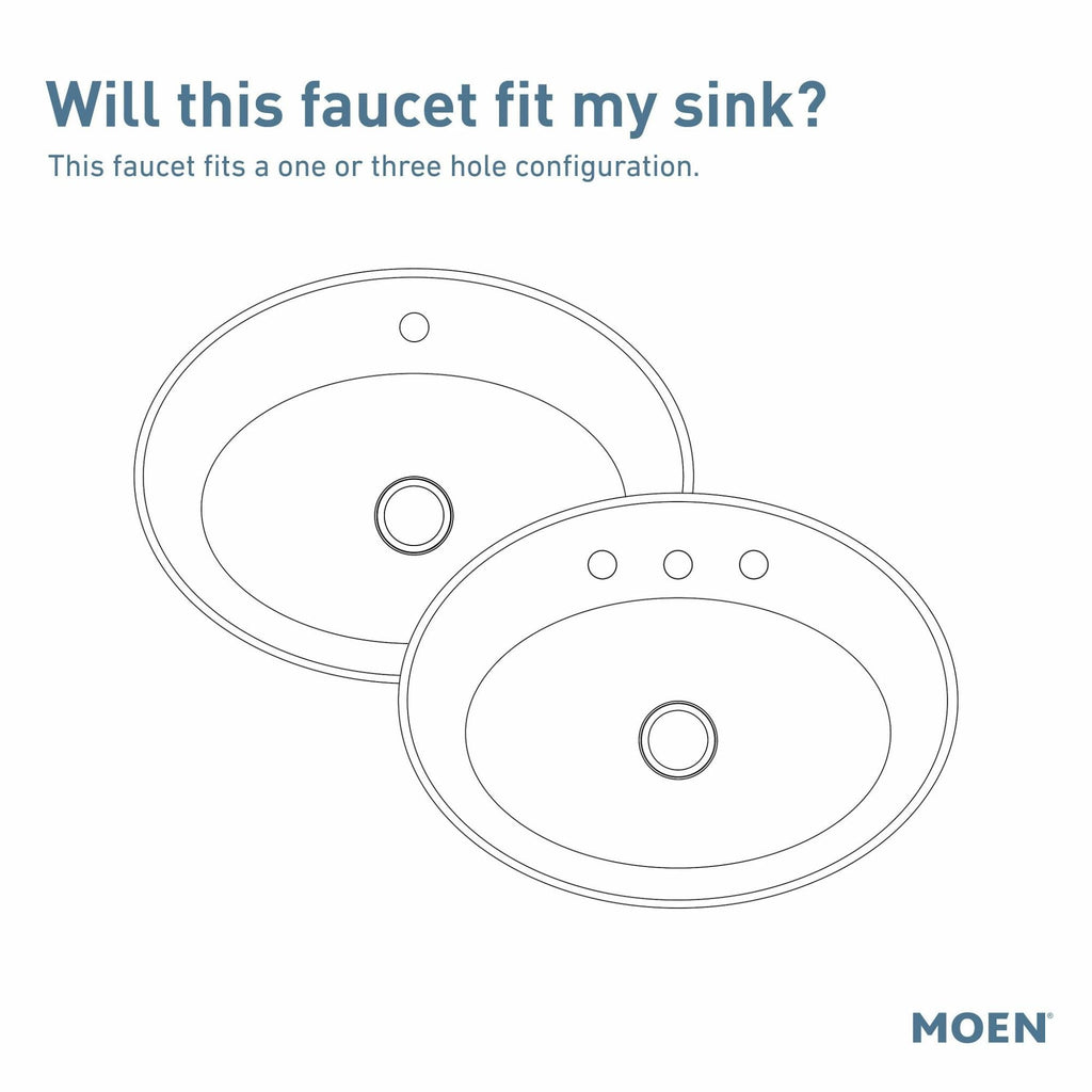 Moen Eva Brushed Nickel One-Handle Single Hole Bathroom Sink Faucet with Optional Deckplate and Available Vessel Sink Extension Kit, 6400BN