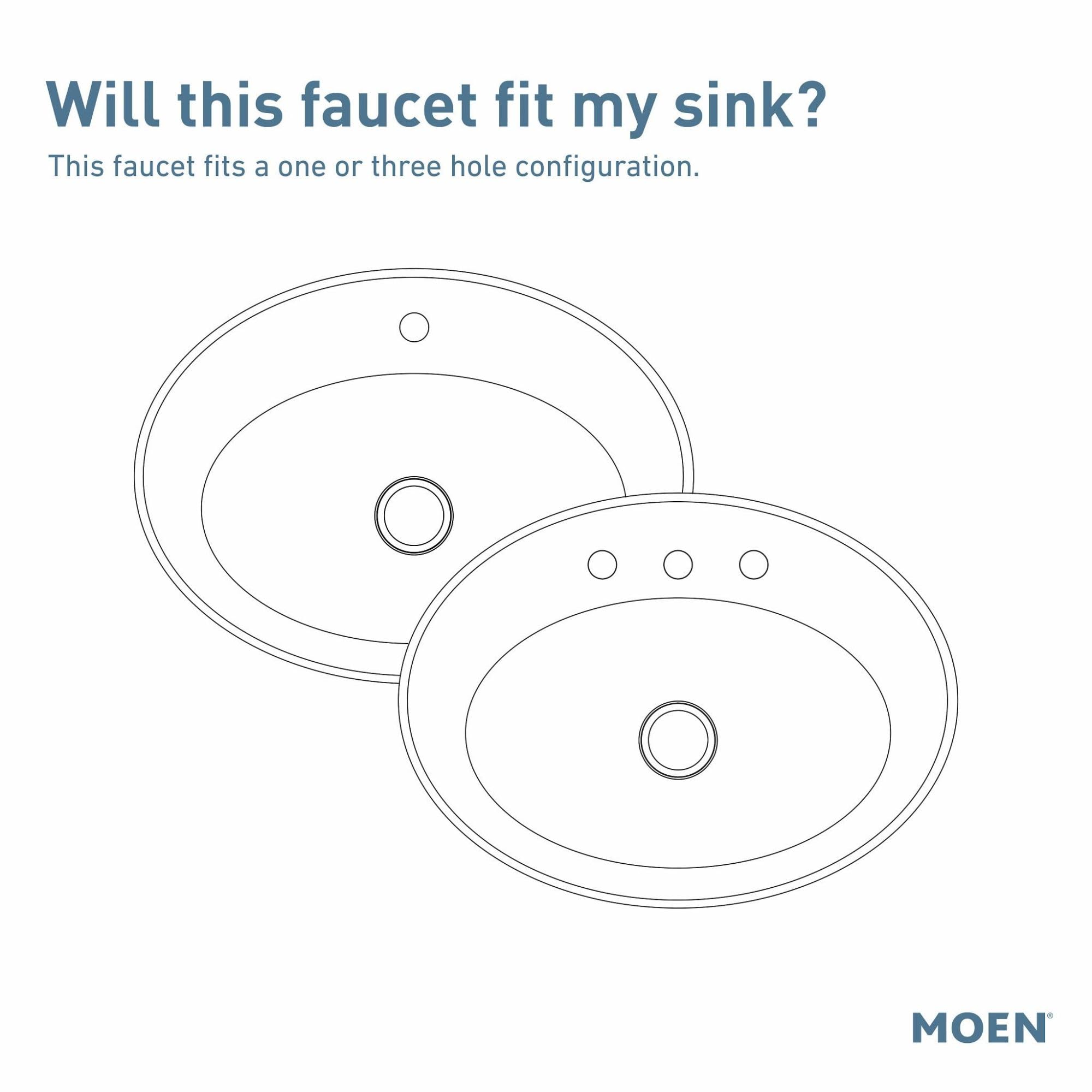 Moen Eva Brushed Nickel One-Handle Single Hole Bathroom Sink Faucet with Optional Deckplate and Available Vessel Sink Extension Kit, 6400BN