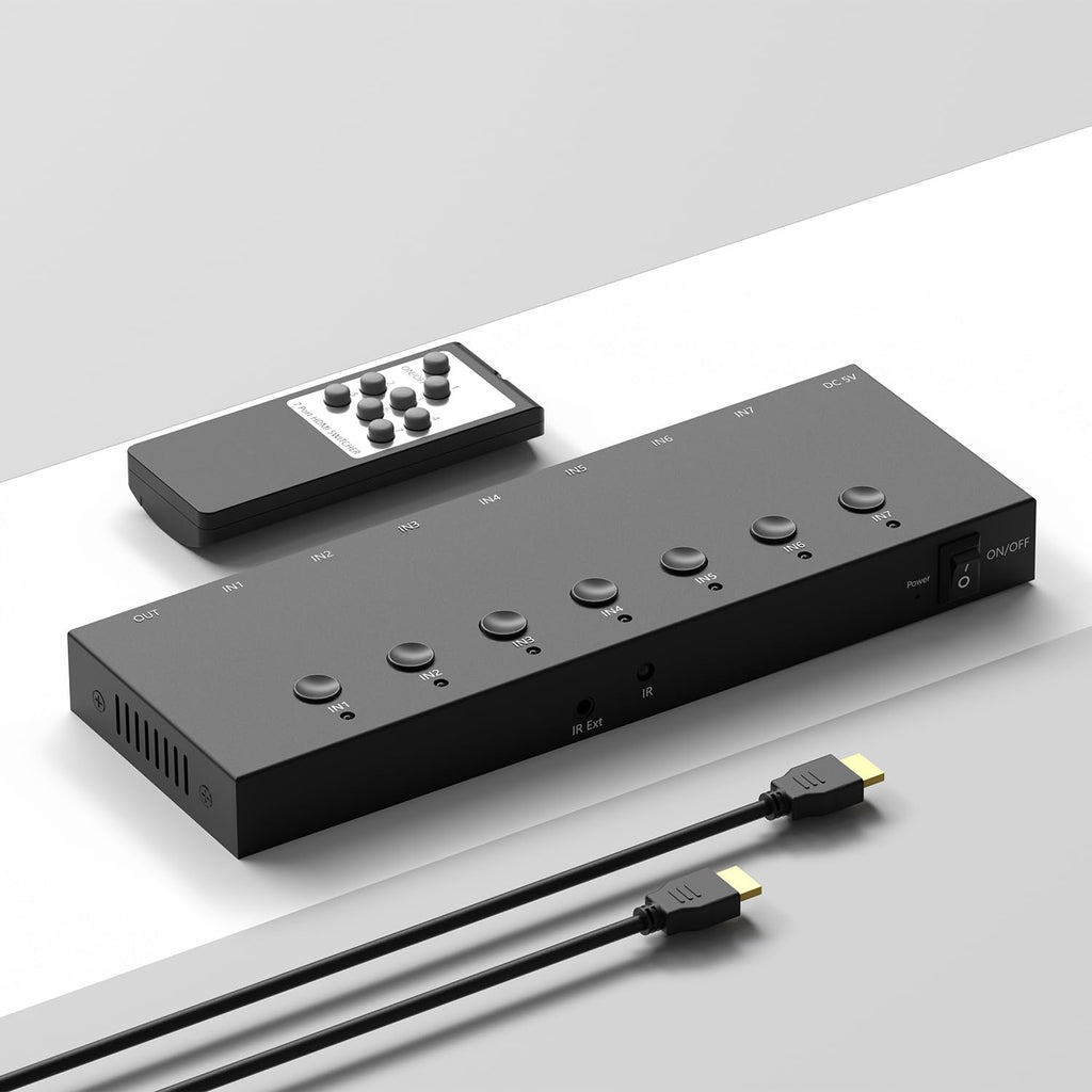 HDMI 2.1 Bi-Directional Switch Ultra HD 8K HDMI Switcher 2 in 1 Out/ 1 in 2 Out HDMI Switch Supports 8K@60Hz/ 4K@120Hz 48Gbps Compatible with Switch/Switch OLED PS5/4 Xbox Roku Apple TV Fire TV Stick