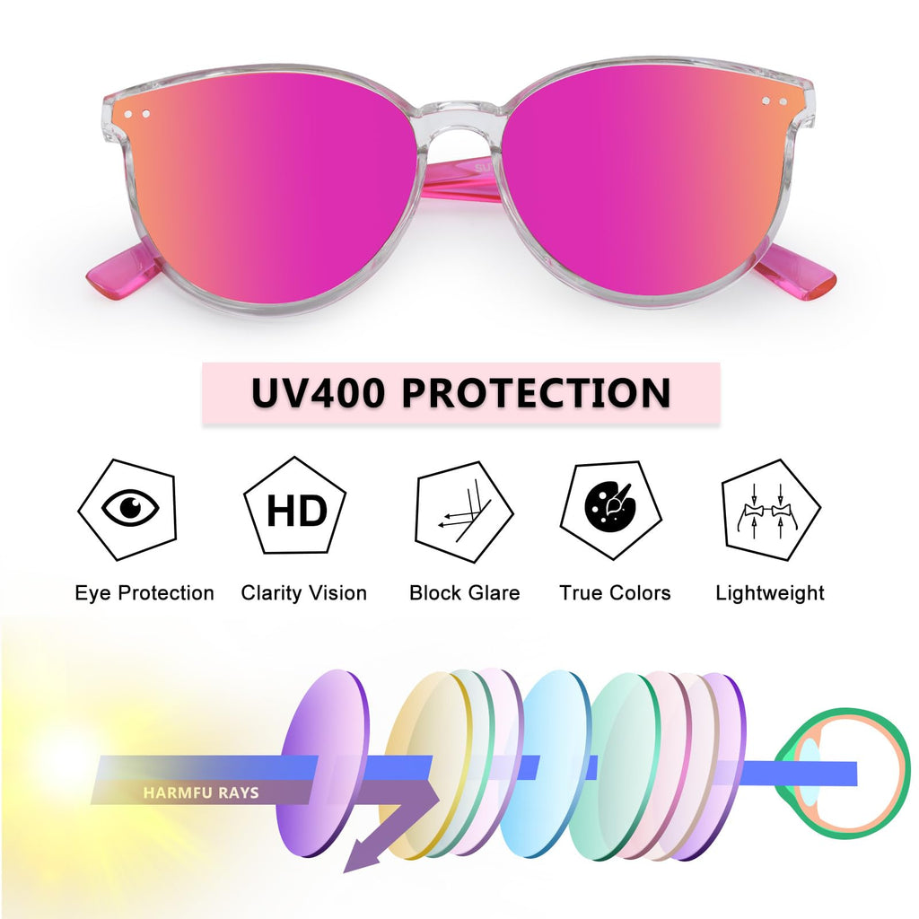 Kids Sunglasses, Sunglasses for Kids Children, Mirrored Sunglasses for Girls Boys Toddler UV400 Age 3-10