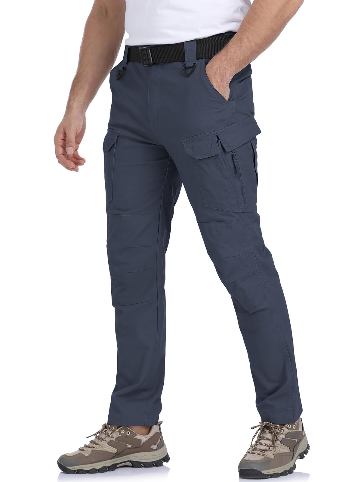 MANSDOUR Men's Cotton Hiking Tactical Pants Lightweight Stretch Military Combat Cargo Work Pants