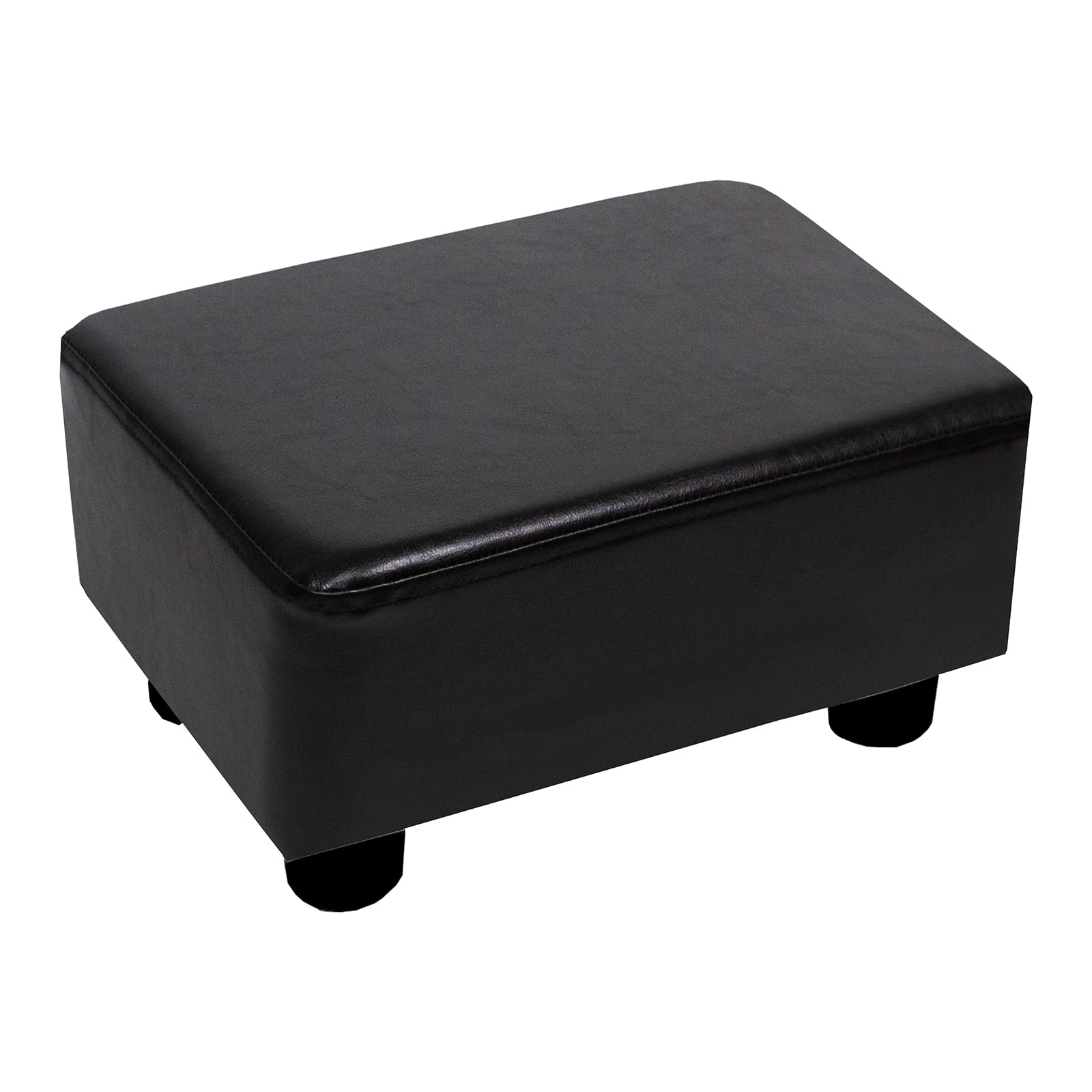 CAROLMADE Small Foot Stool Ottoman Footstool with Legs Under Desk Footrest for Living Room Bedroom and Office, Black