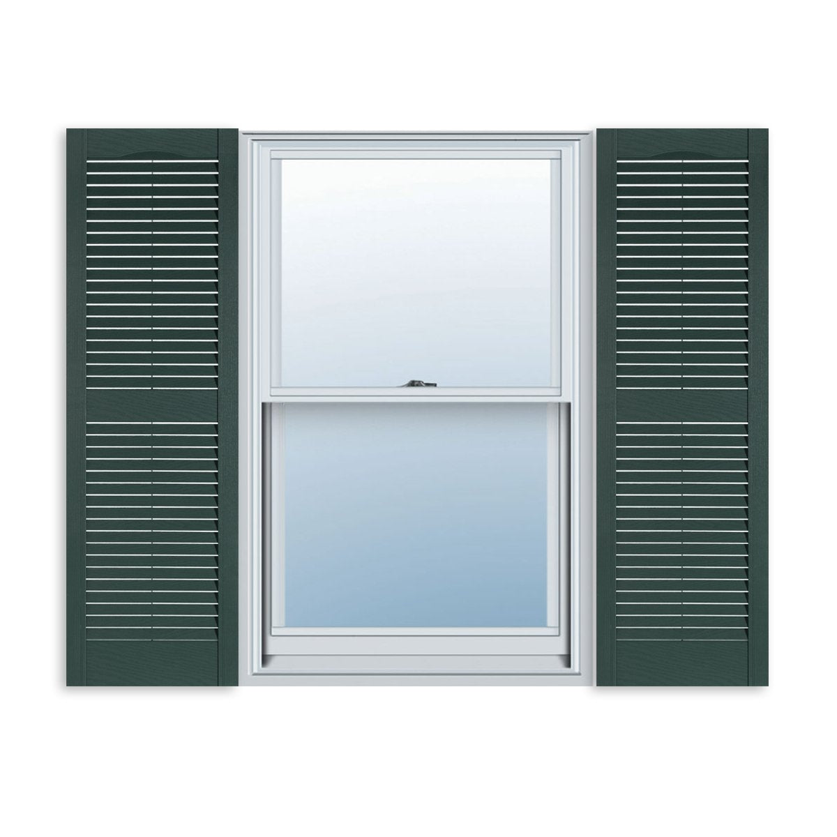Exterior Solutions Standard Louver Exterior Vinyl Window Shutters, Black (Pair), 15 Inch x 35 Inch