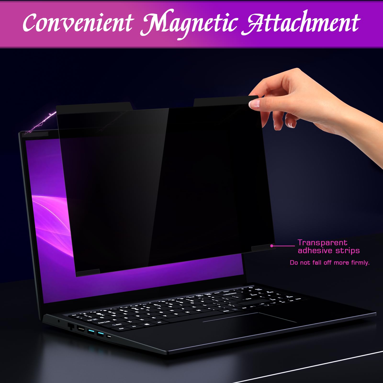 PYS MacBook Air 13.6 Inch Magnetic Privacy Screen for M2 Chip 2022 (A2681) - Removable Anti-Spy Laptop Shield