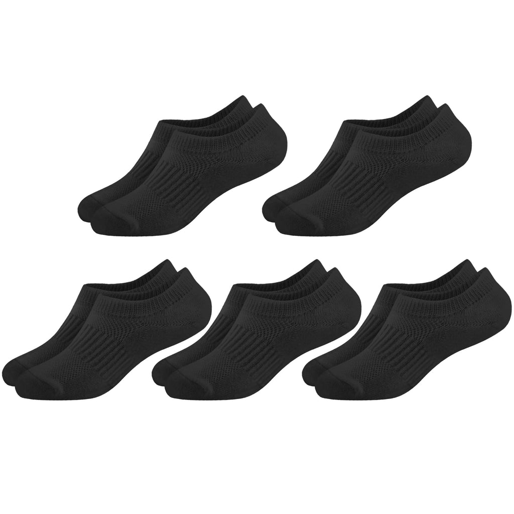 No Show Cotton Socks for Girls and Boys - Low Cut, Breathable, Non-Slip Short Socks for Kids - 5/10 Pairs
